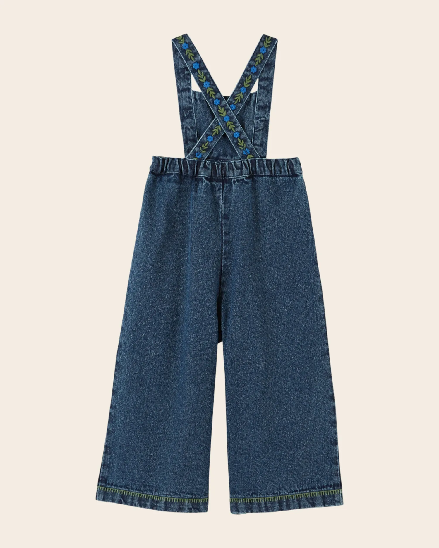 Emile et Ida Fleurs brodées smækbukser denim blå