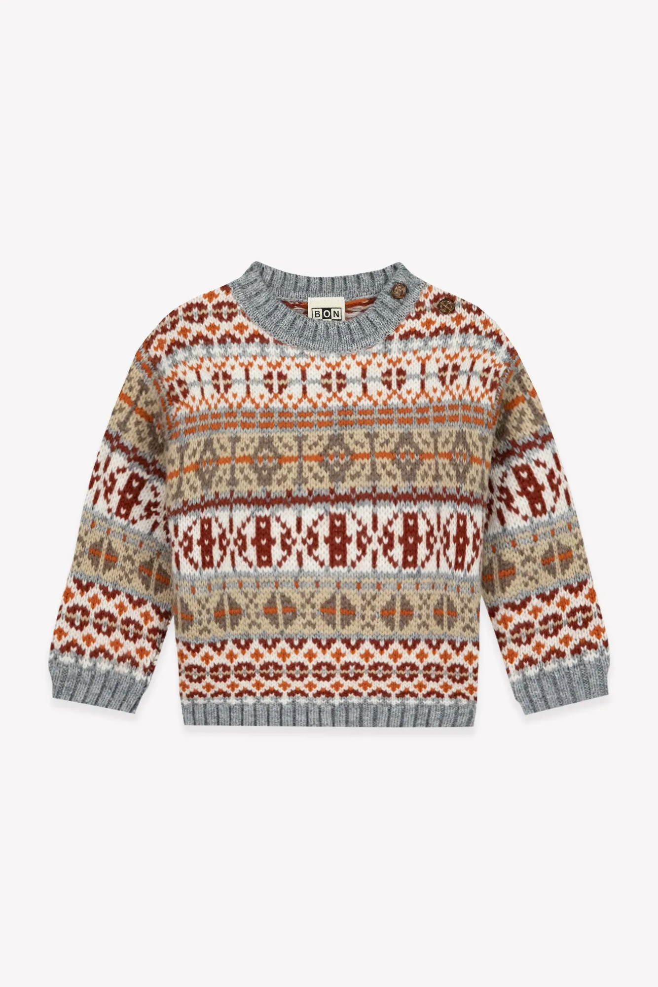 Bonton Maylon strik chestnut jacquard uld