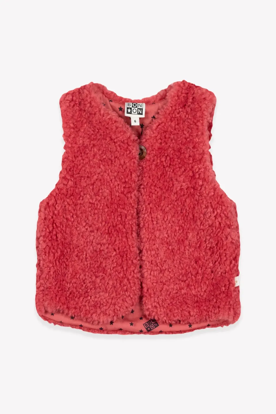 Bonton Beti vest lyserød sherpa til baby