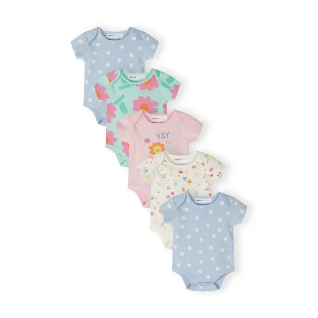 Minoti 44533 body 5-pak lyseblå blomster pige
