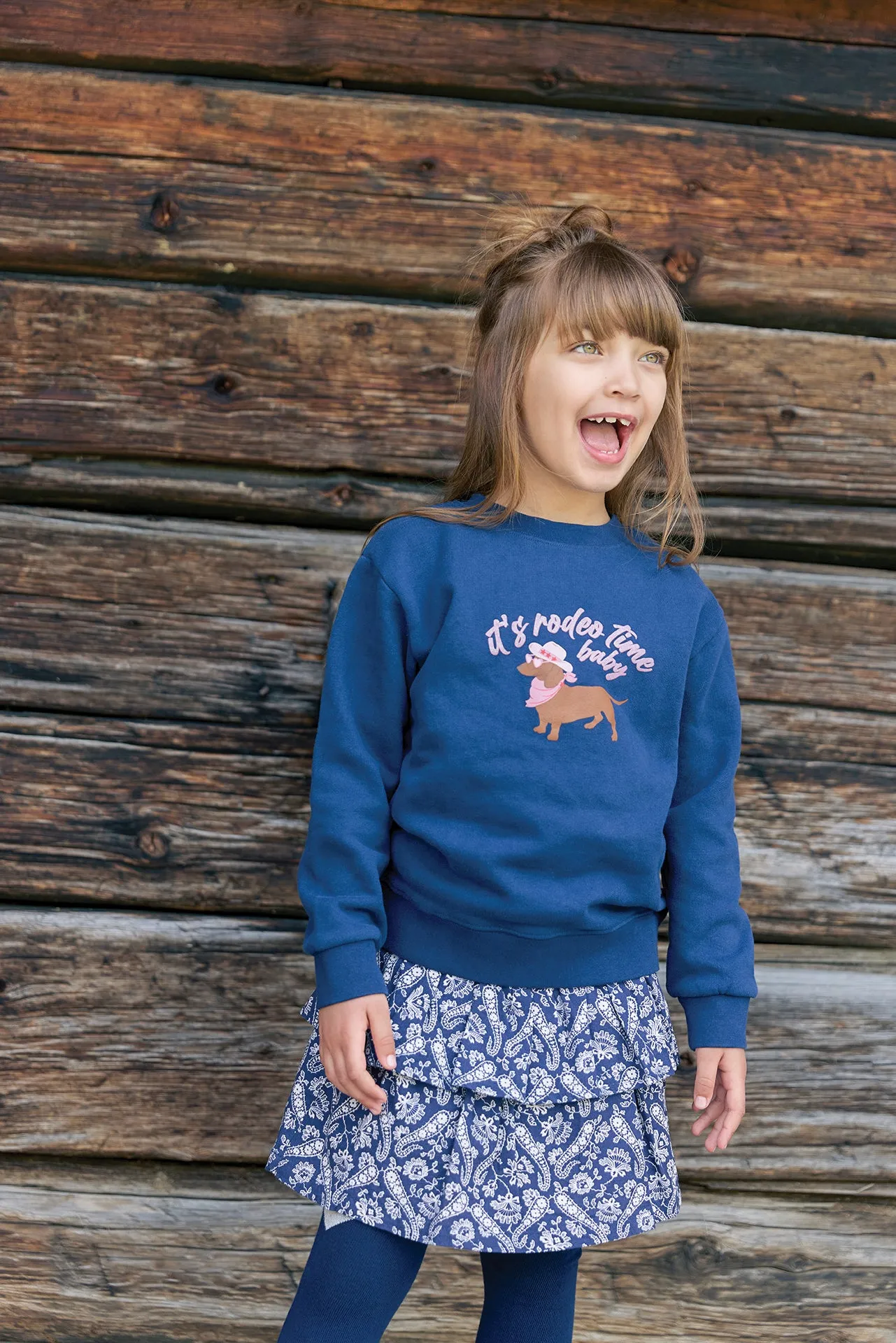 Bonton Smile Rodeo sweatshirt blå bomuld western