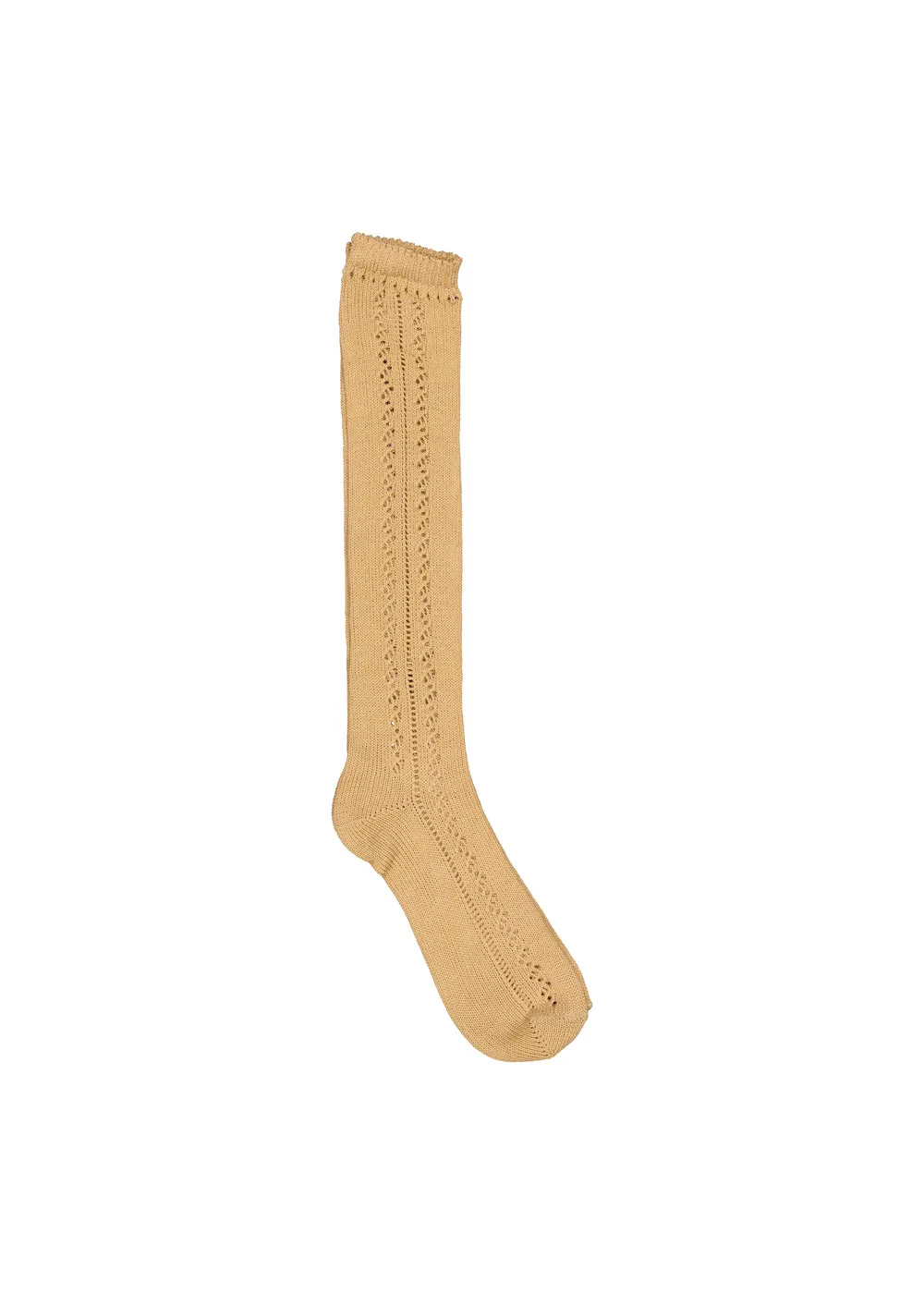 MarMar Knee Socks Pointelle Strømper Cumin hulmønster
