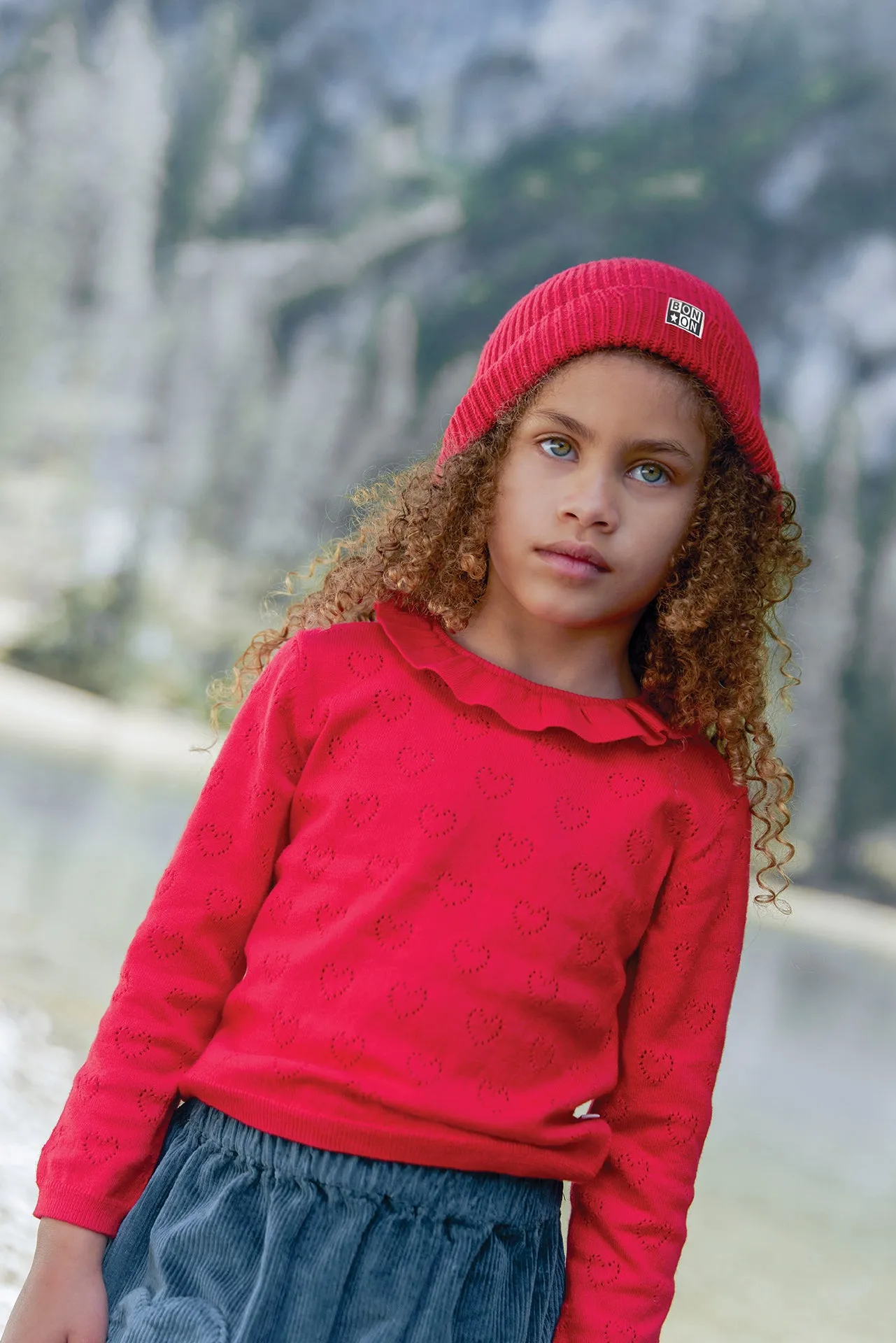 Bonton Myrtille Red Flag hue rib rød