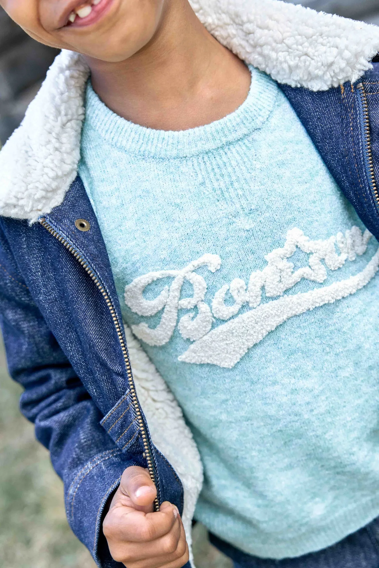 Bonton Missouri sweater blå vintage bomuld