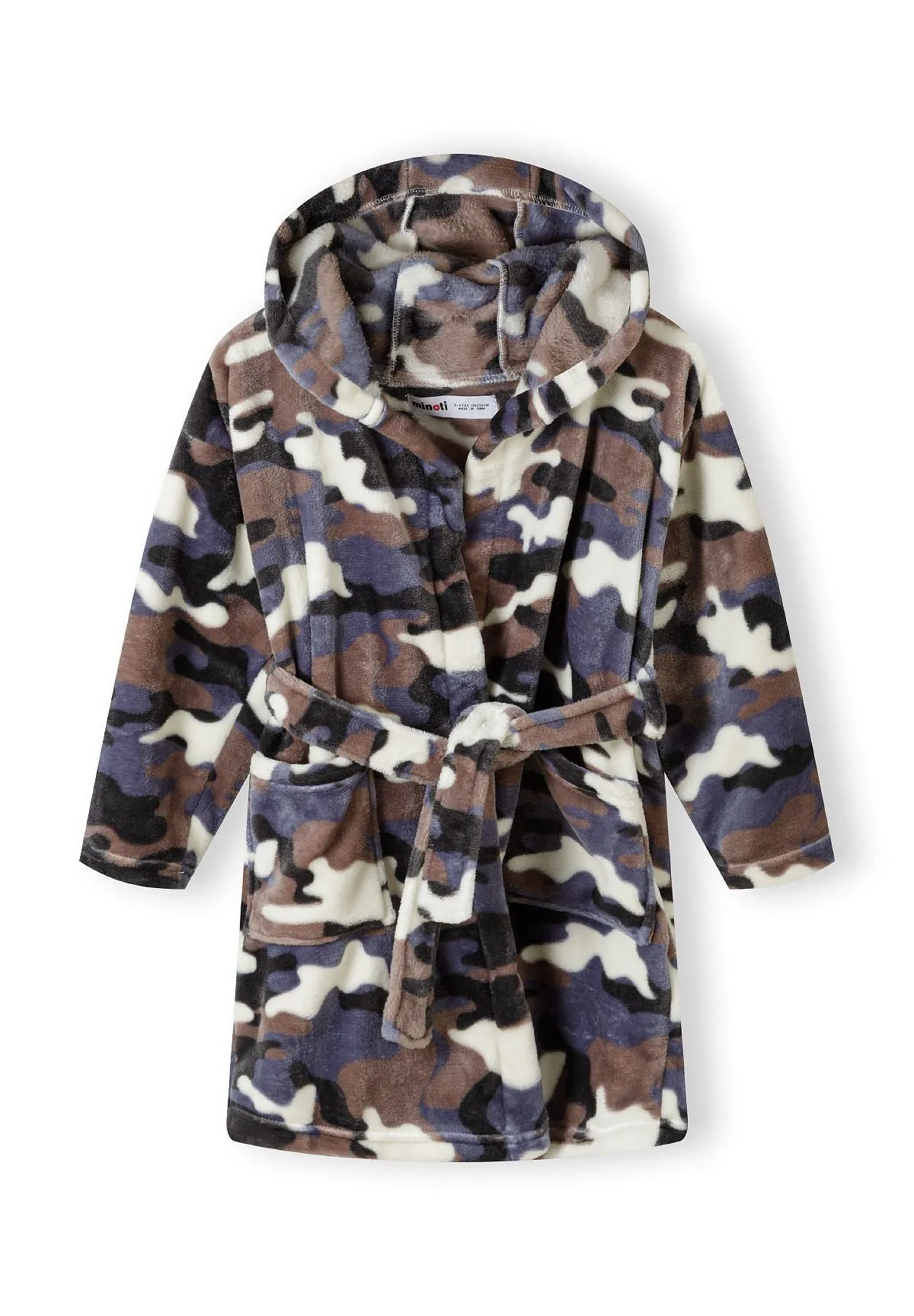Minoti 41545 Badekåbe camouflage sort fleece