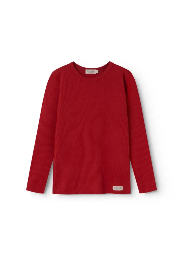 MarMar Plain Tee LS t-shirt Cherry rød modal