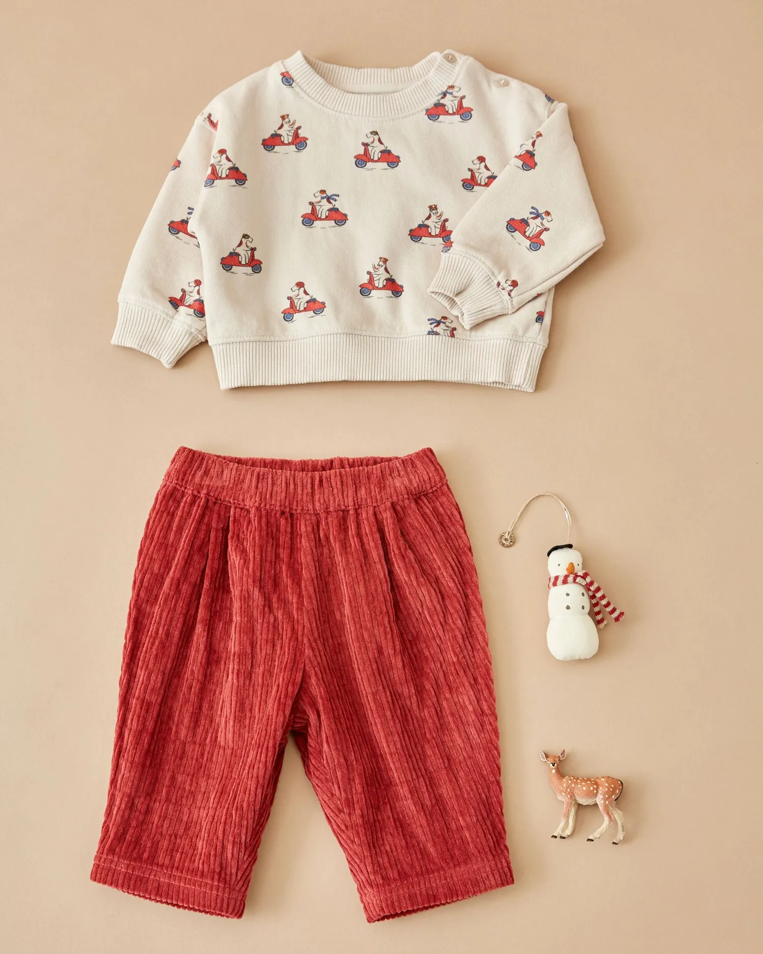 Emile et Ida Chien sweatshirt beige hund