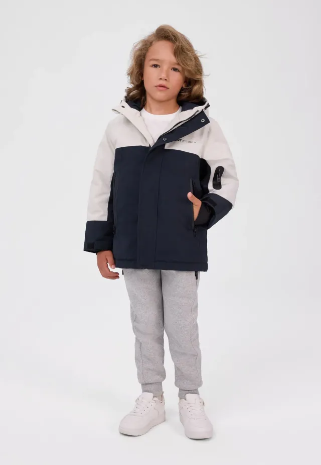 Minoti 45263 parka sort med tommelhuller