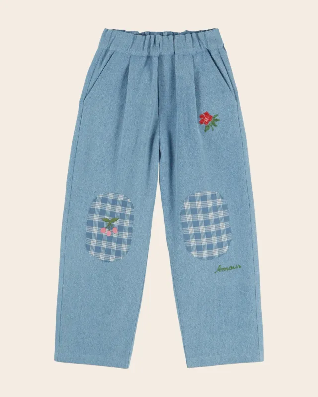 Emile et Ida Carotte bukser blå denim forstærket knæ
