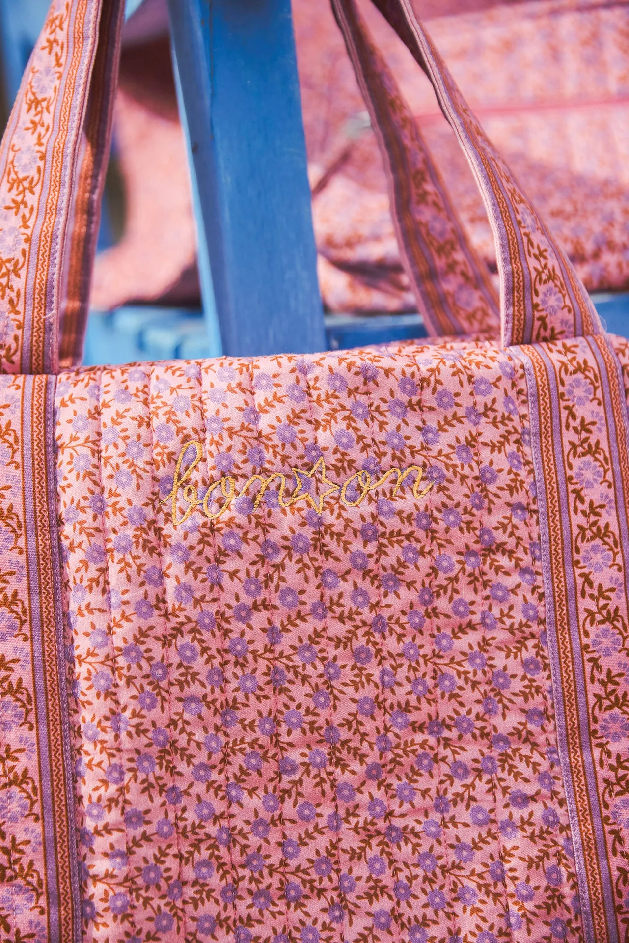 Bonton Vega Foulfleur violet pusletaske bomuld