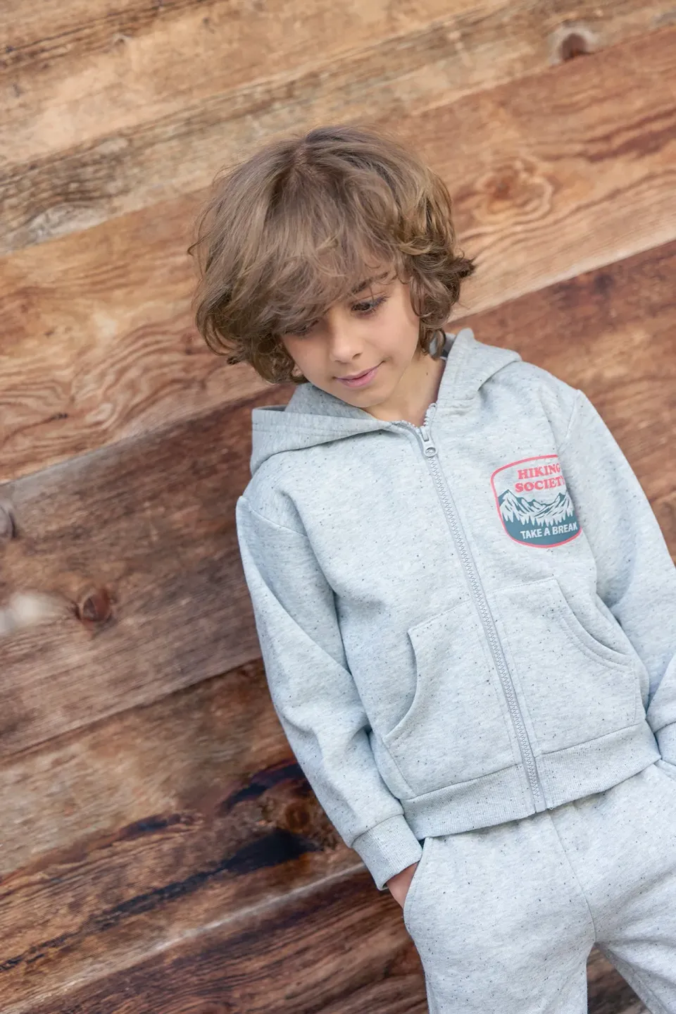Bonton Lu sweatshirt grå lynlås 4-14A