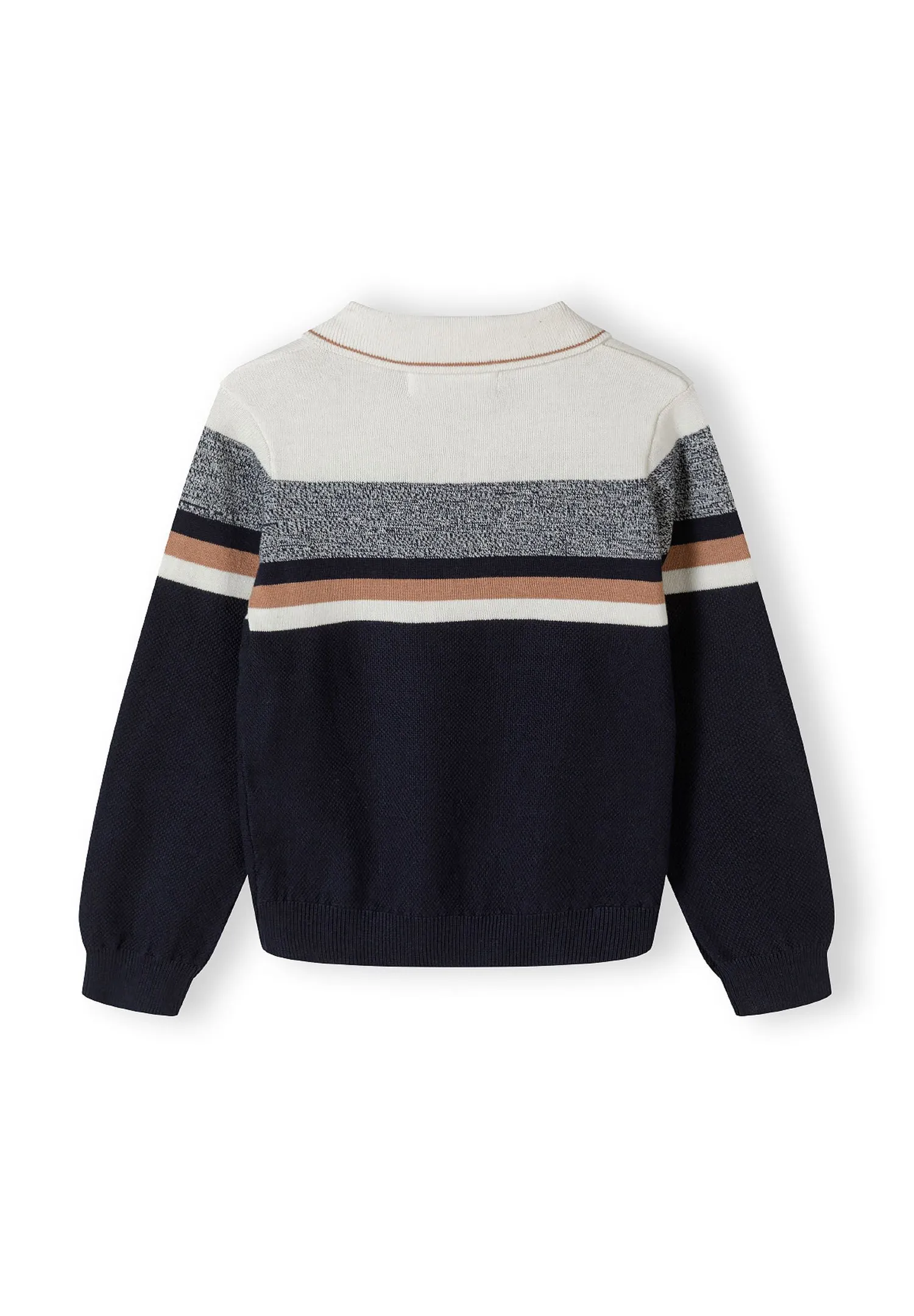 Minoti stribet pullover til drenge creme bomuld