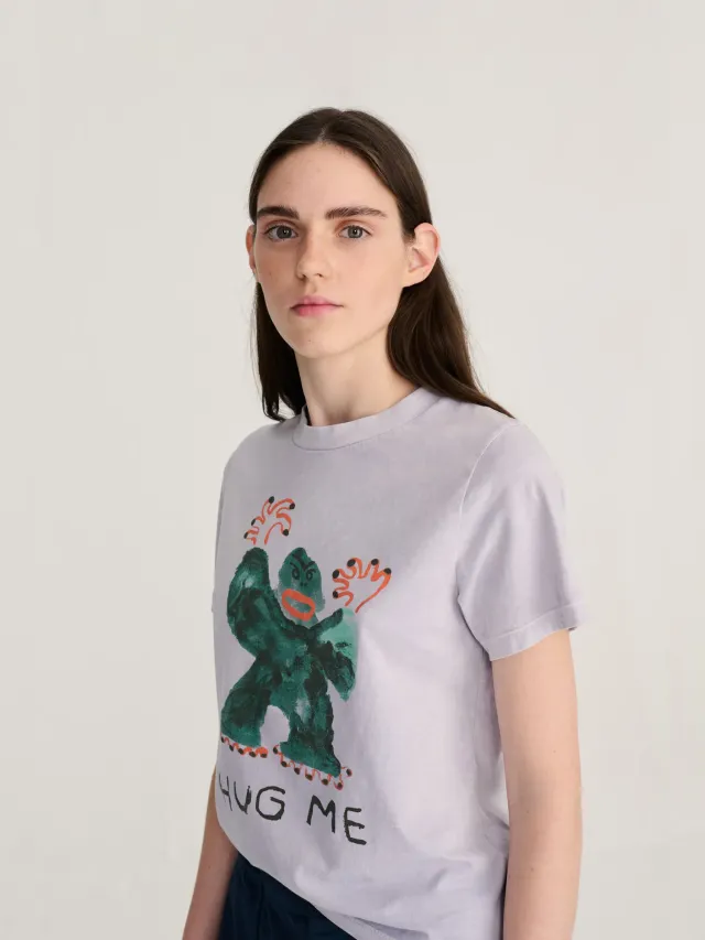 Bobo Choses Hug Me cropped T-shirt lavendel økologisk bomuld