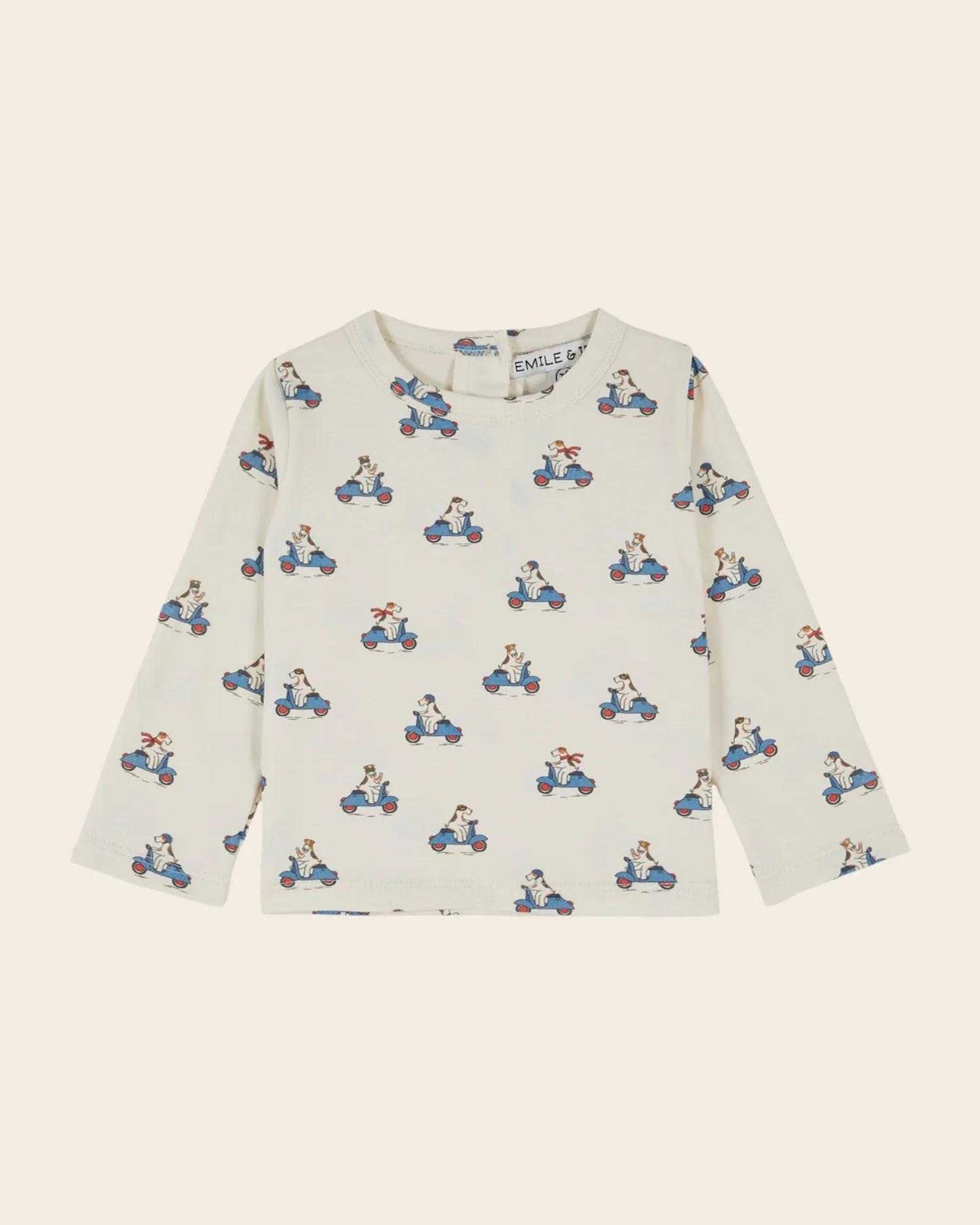 Emile et Ida Petit Dog t-shirt ecru hundeprint