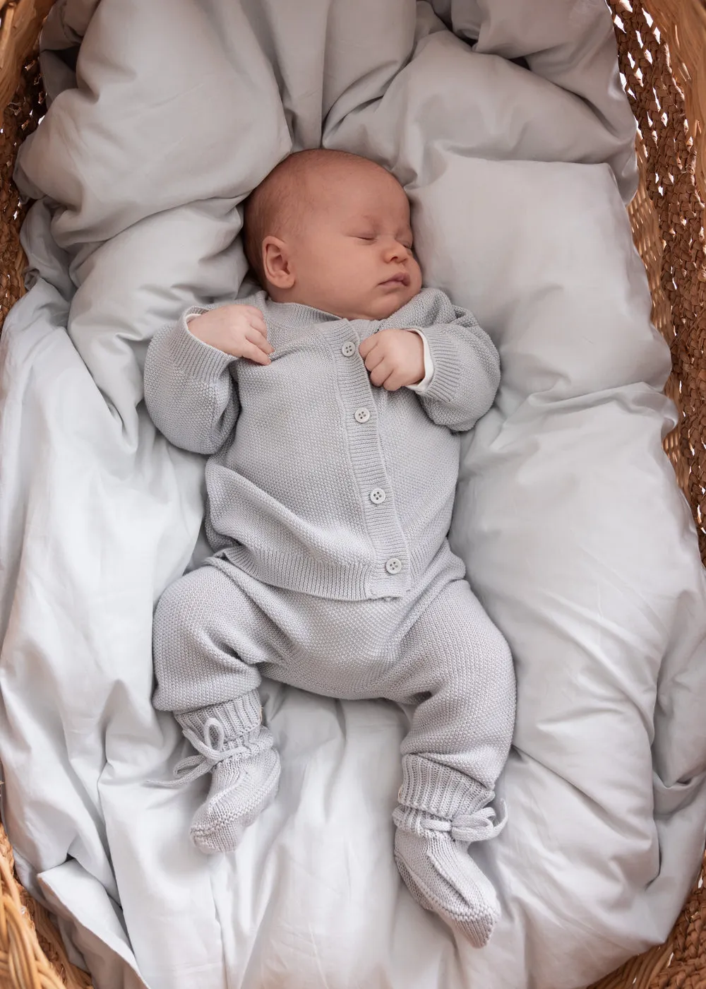MarMar Pira strikbukser Aluminium baby økologisk