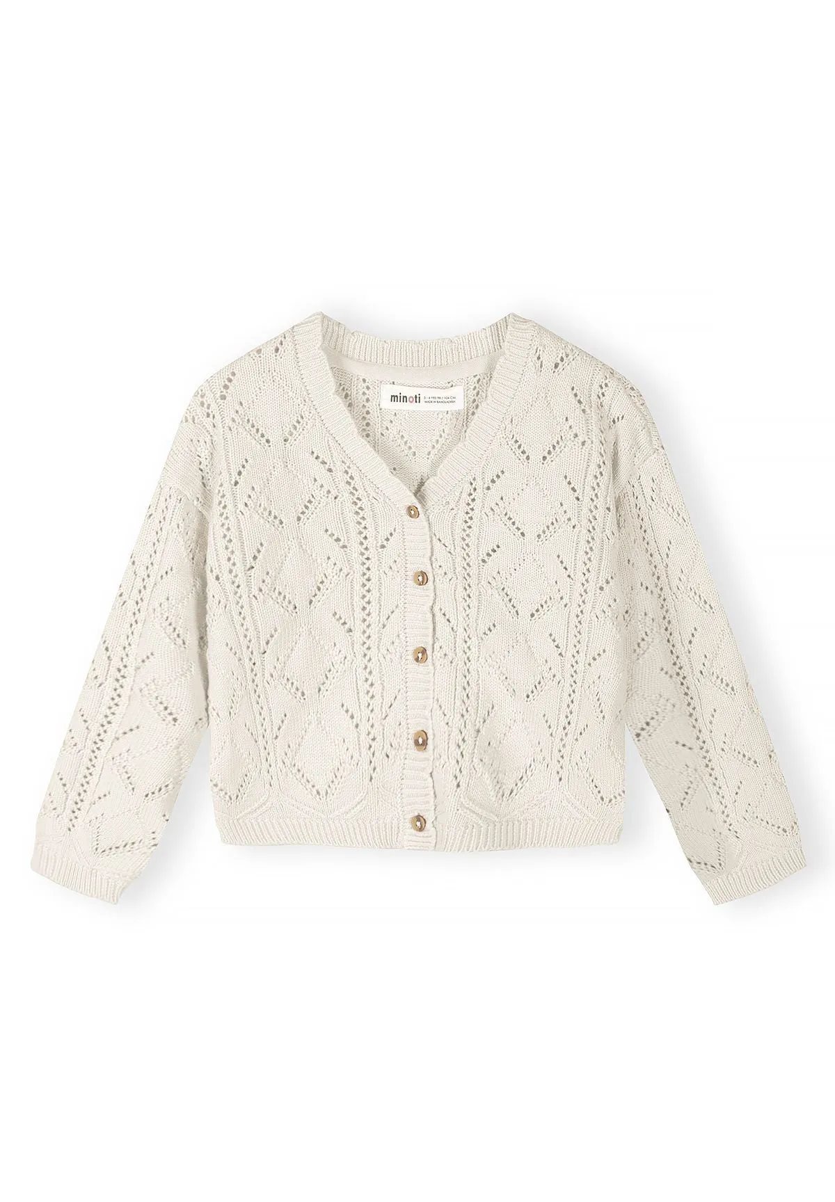 Minoti 44704 cardigan hvid pointelle piger