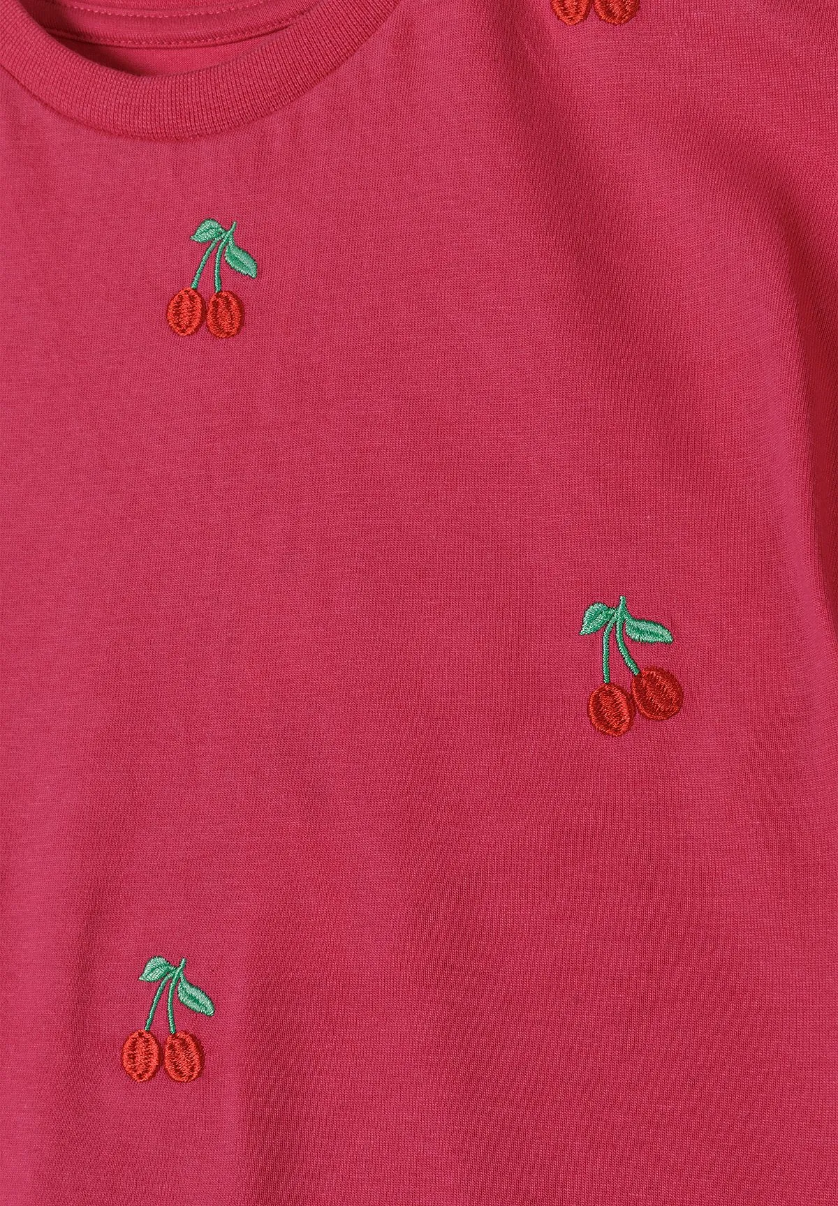 Minoti 44678 t-shirt til piger rosa kirsebær bomuld