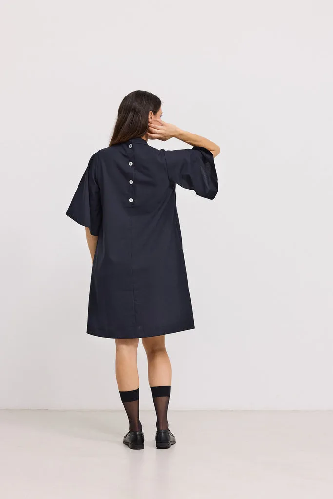 MarMar Danny W kjole Dark Navy uldmix knælang