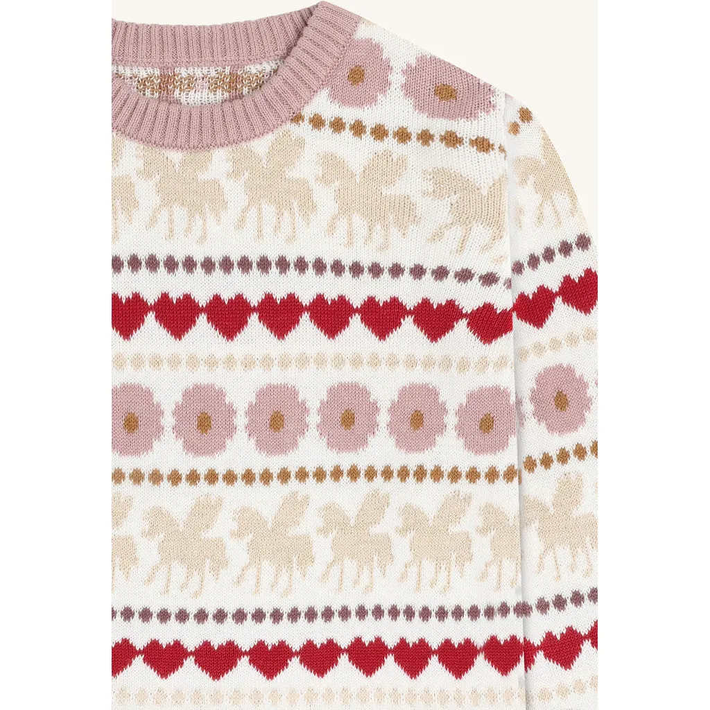 Hust & Claire Pippa Unicorn pullover Ivory bomuld