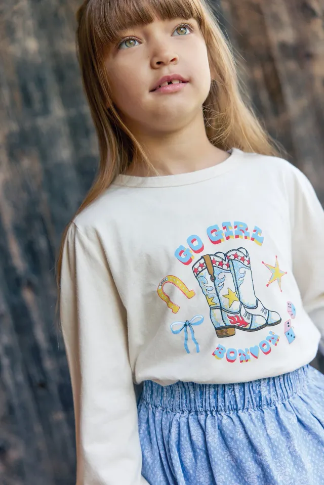 Bonton Titty Go Girl T-shirt cowboy bomuld
