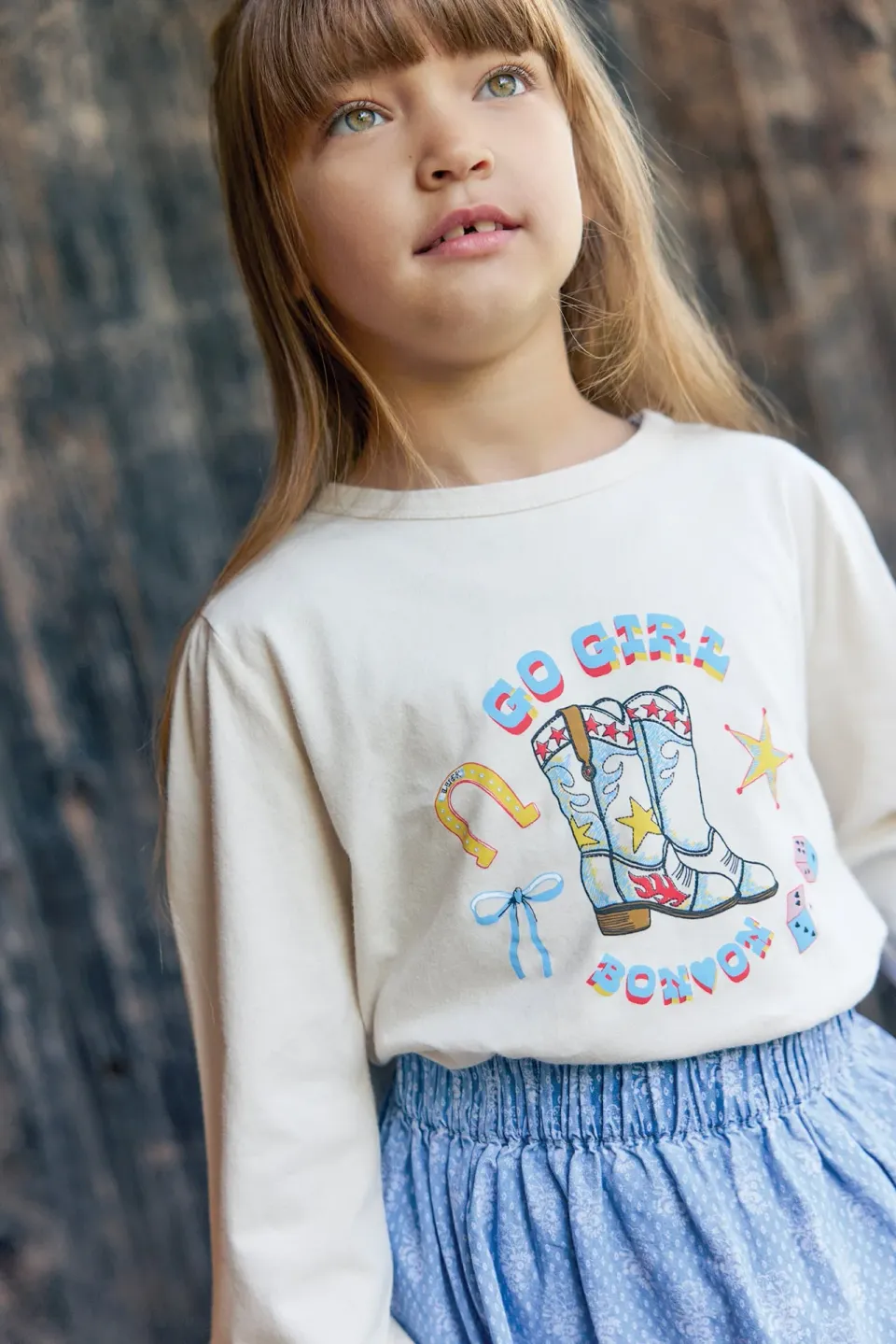 Bonton Titty Go Girl T-shirt cowboy bomuld