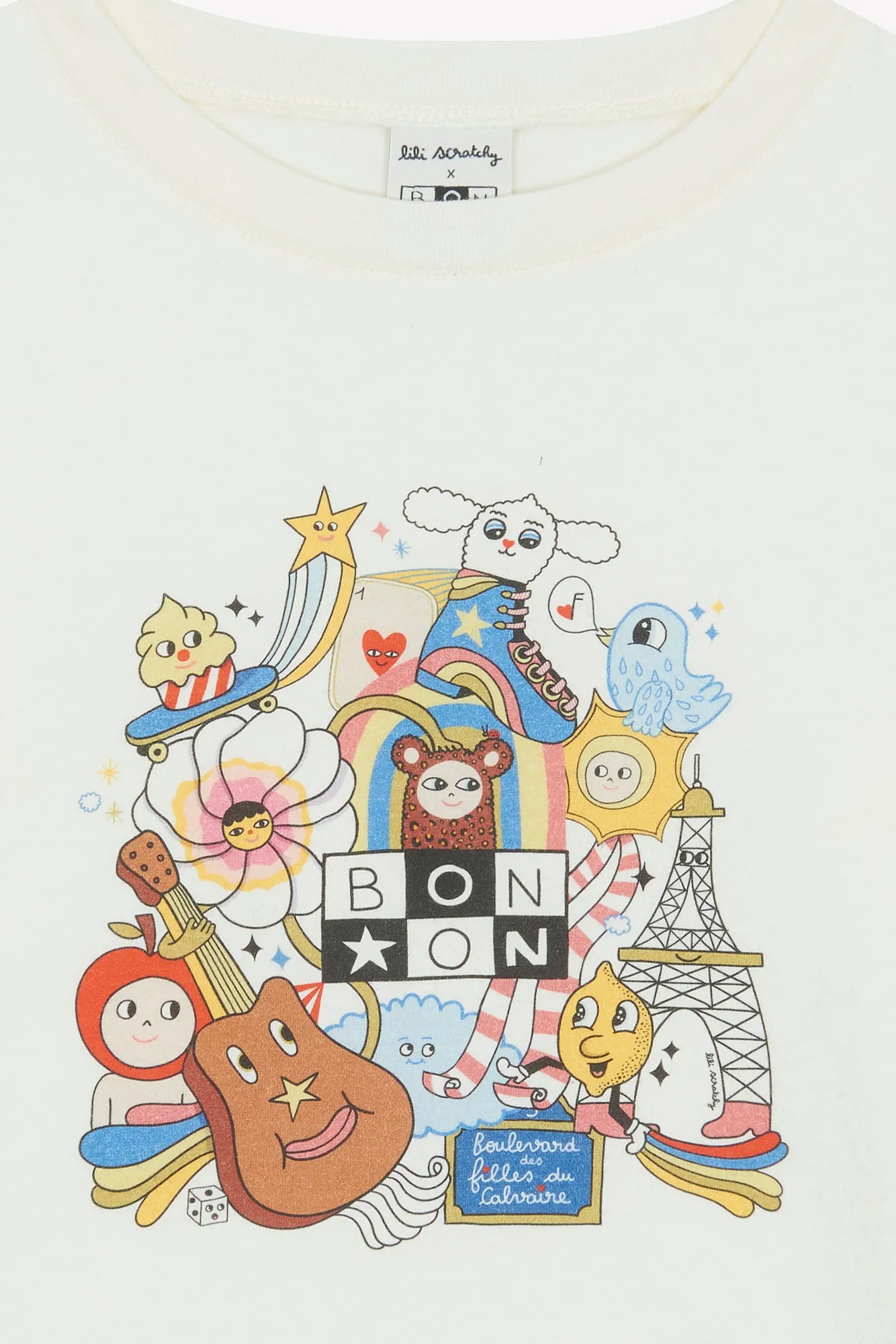 Bonton Patch Paris Bonton x Lili Scratchy bluse ecru