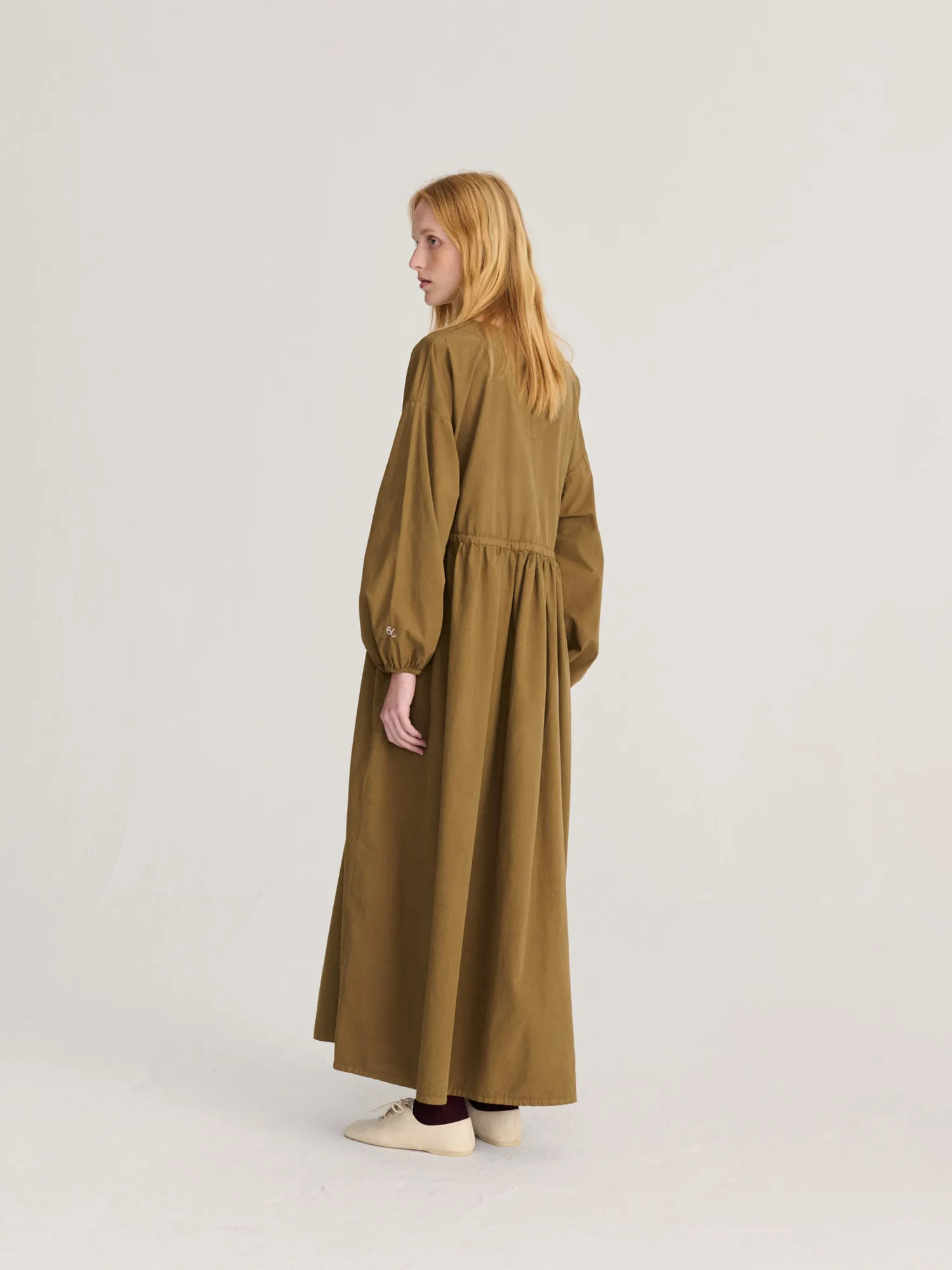 Bobo Choses All About Monsters Poplin elastic waist kjole khaki
