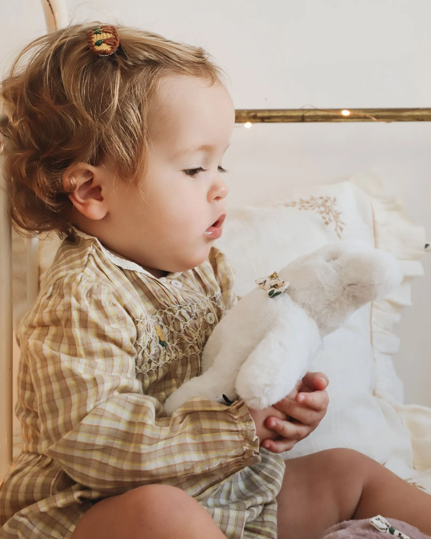 Emile et Ida Nounou bamse ecru rangle 20 cm