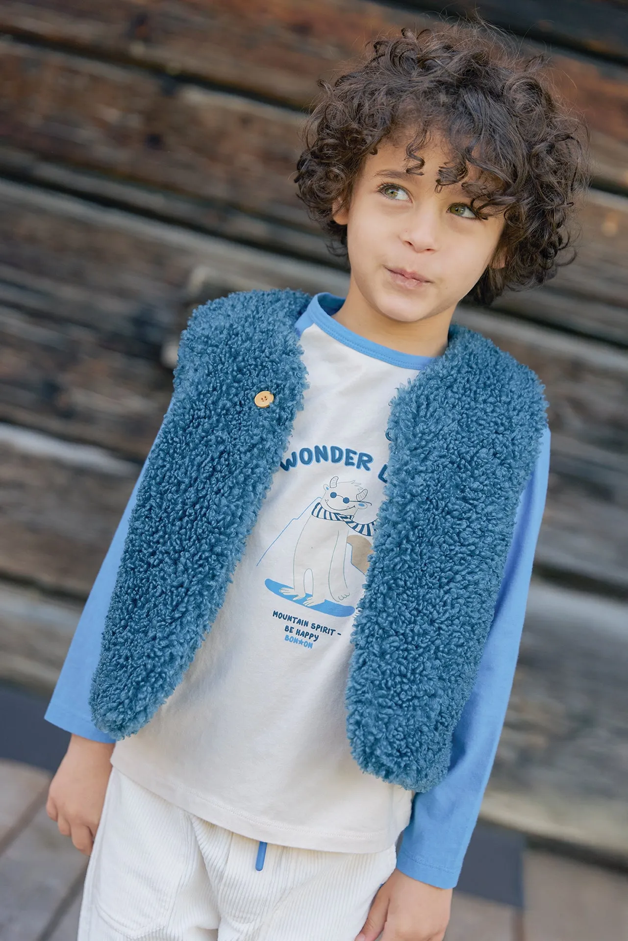 Bonton Tipi Wonderland t-shirt blå – 100% bomuld