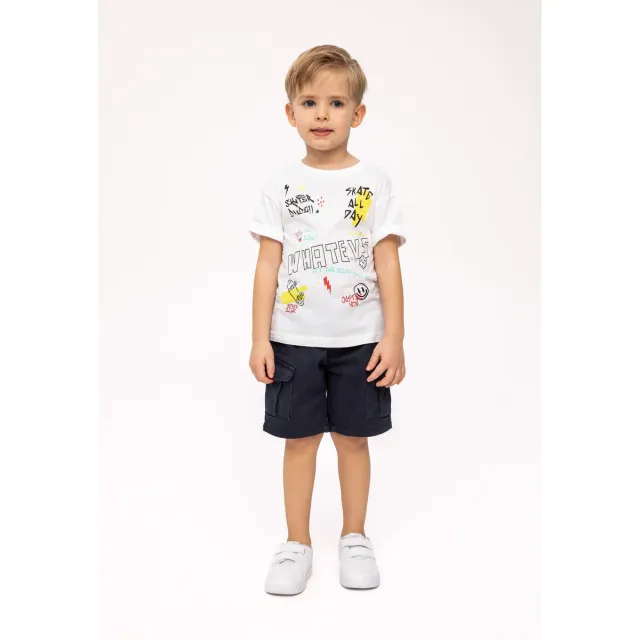Minoti 38397 T-shirt hvid skateboard bomuld