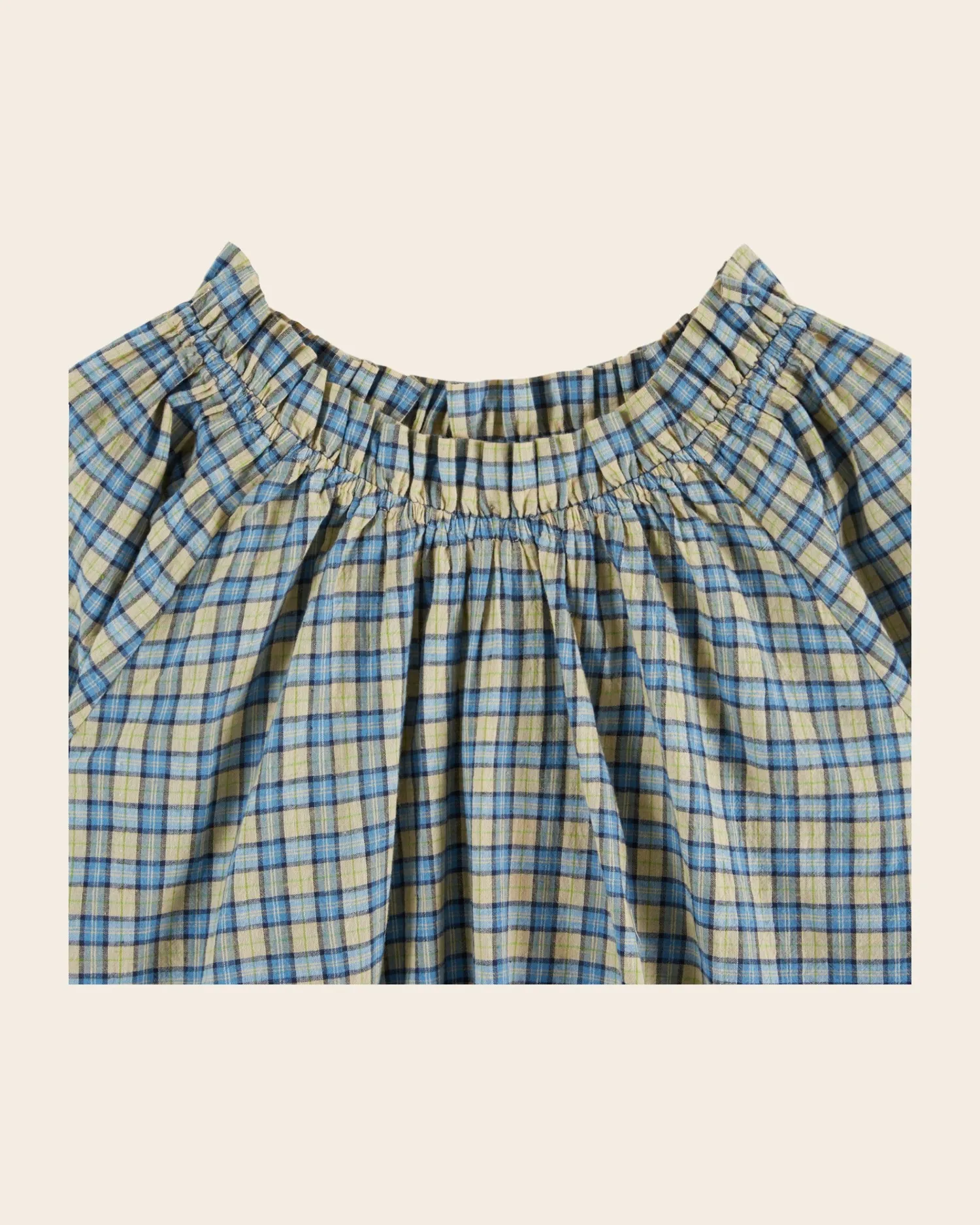 Emile et Ida Elvina bluse oversize blå ternet bomuld