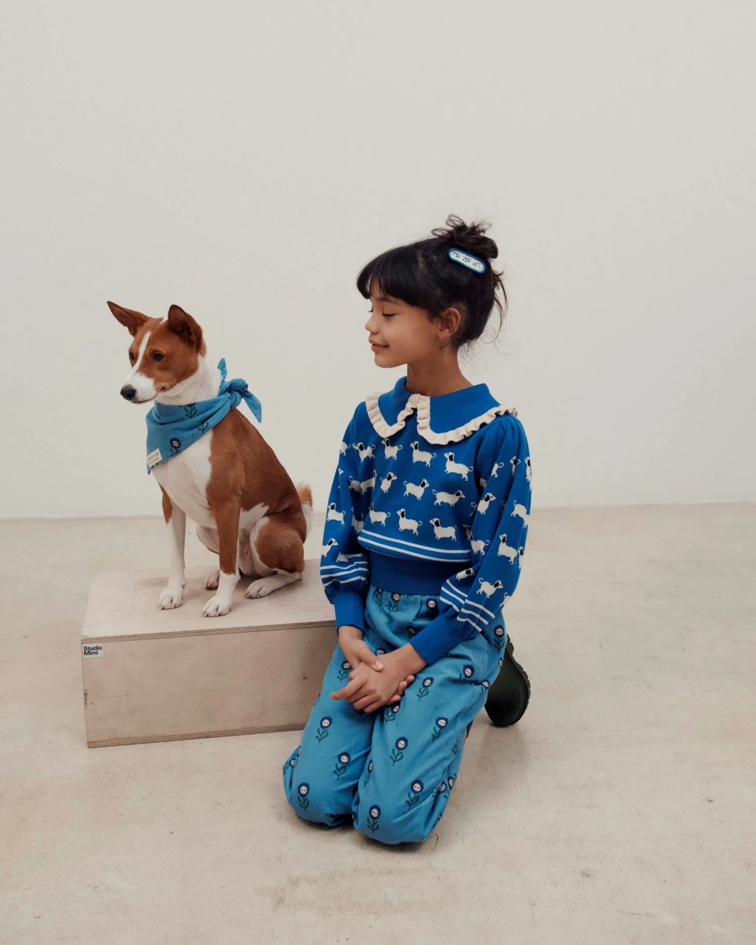 Emile et Ida Marguerite bleu bandana til hund blå