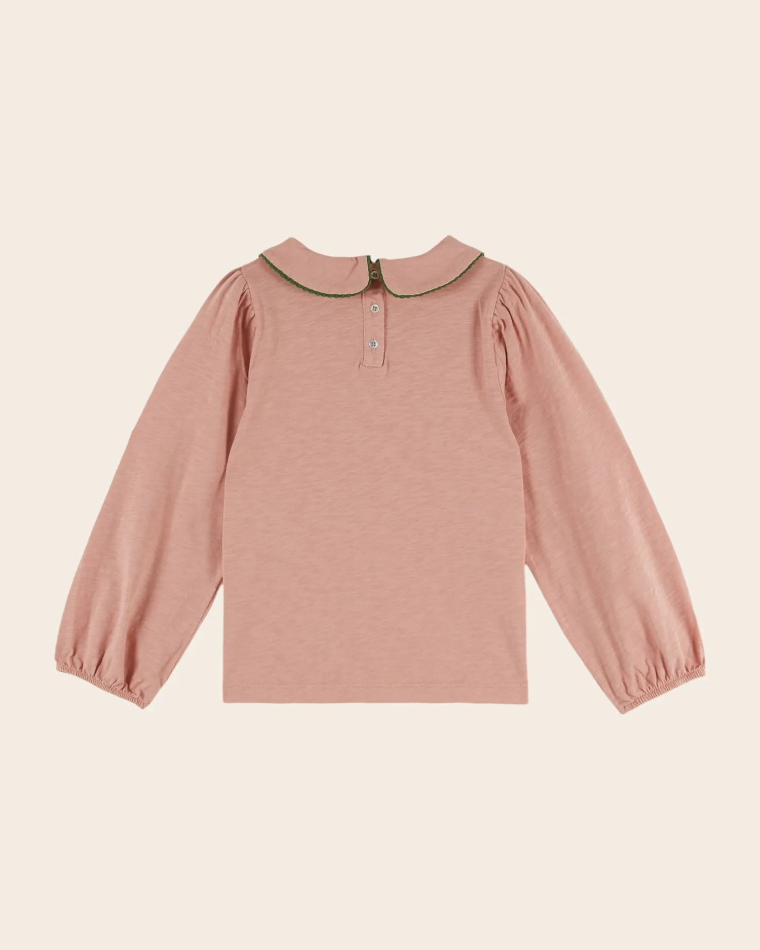Emile et Ida bluse rosa langærmet flæsekrave økologisk