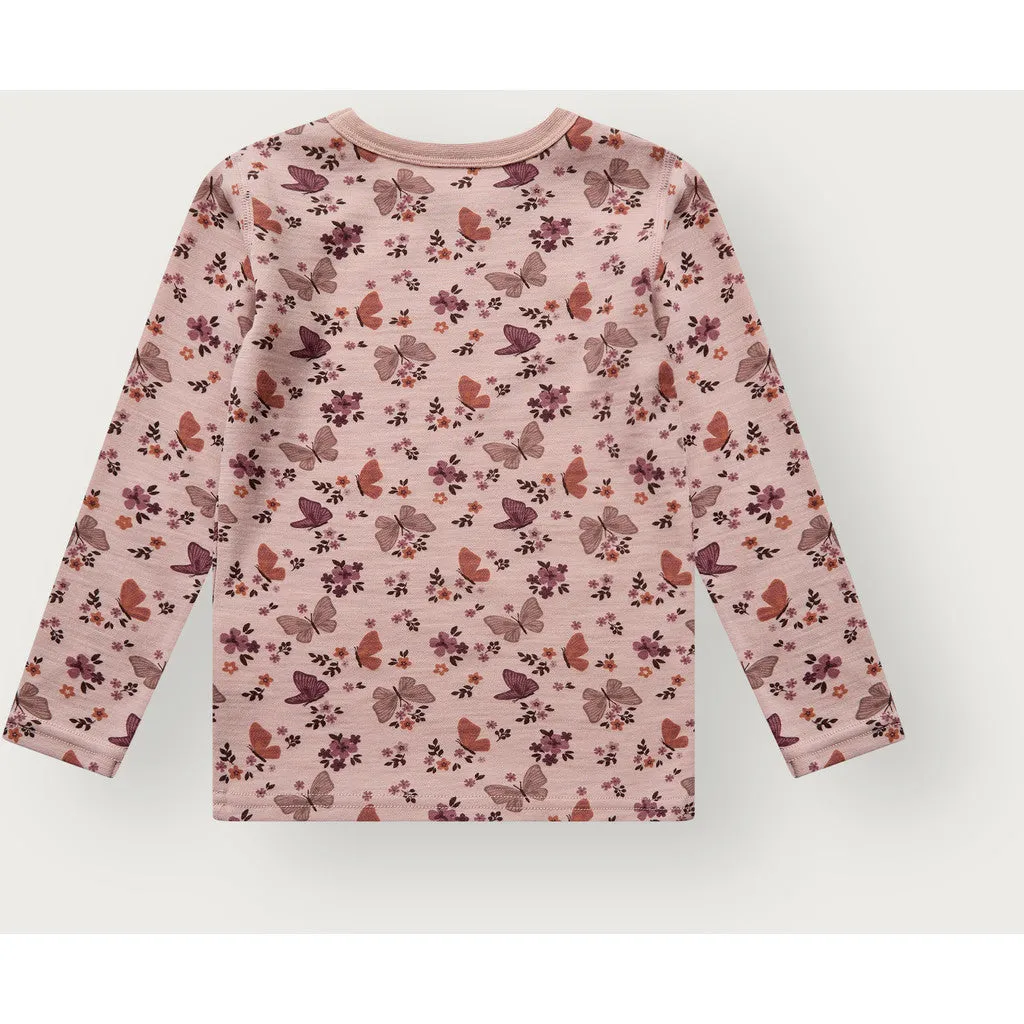 Hust & Claire Awo Butterfly t-shirt Dusty Rose merinould