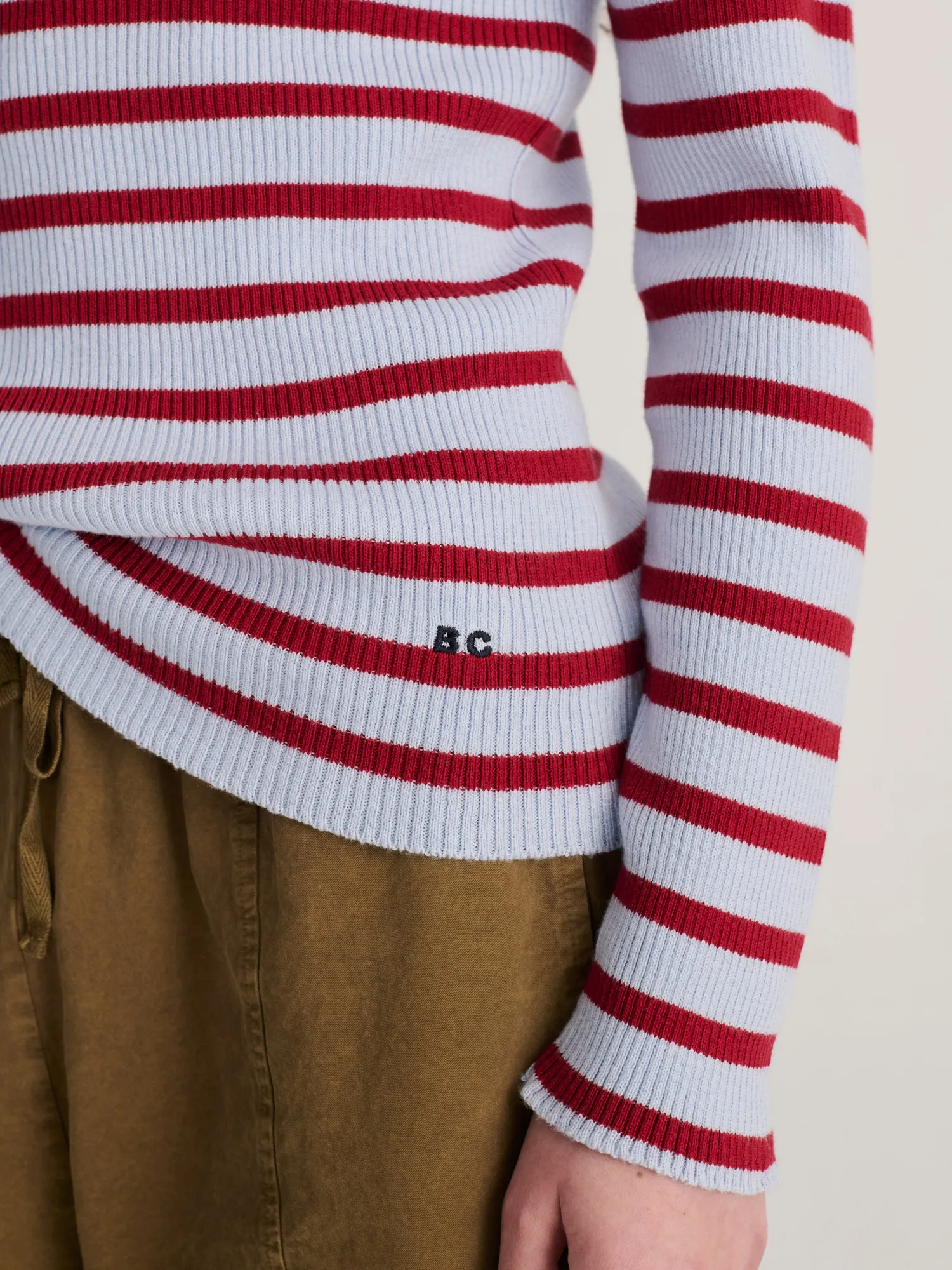 Bobo Choses stribet rullekrave striktrøje merinould slim fit