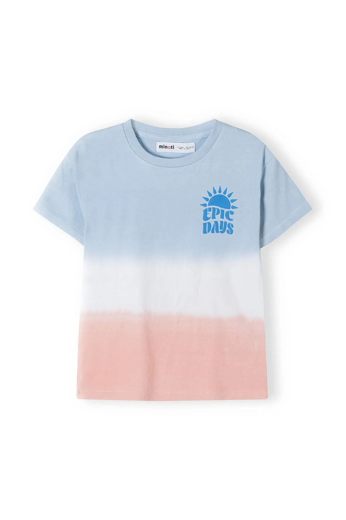 Minoti Epic Days T-shirt dip-dye blå koral 86-128