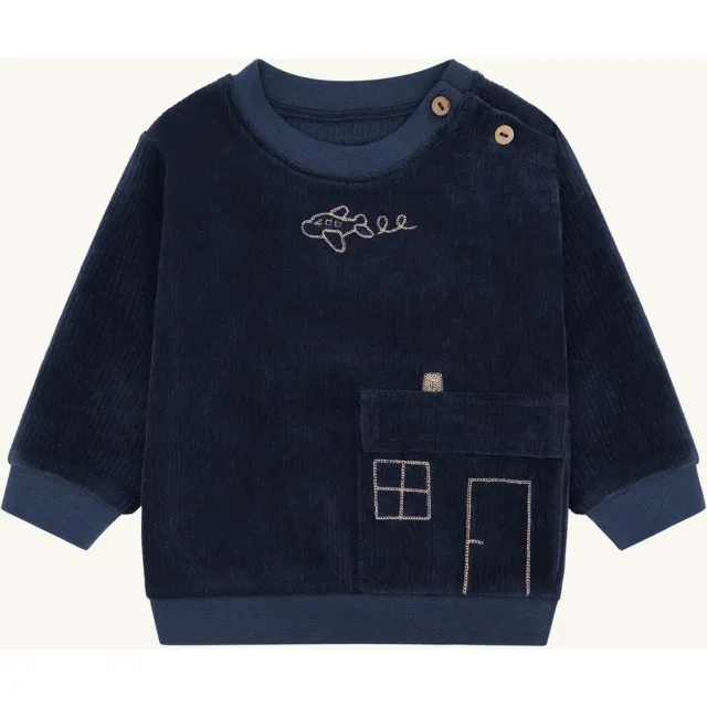 Hust & Claire Sofus velour sweatshirt blues