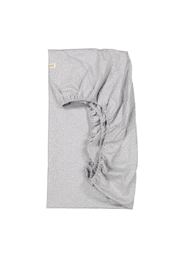 MarMar Fitted Sheet faconlagen Meadow Leaves blå