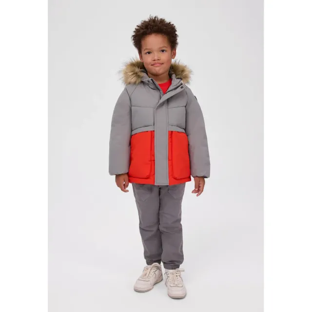 Minoti 45260 drengeparka rød ternet foer