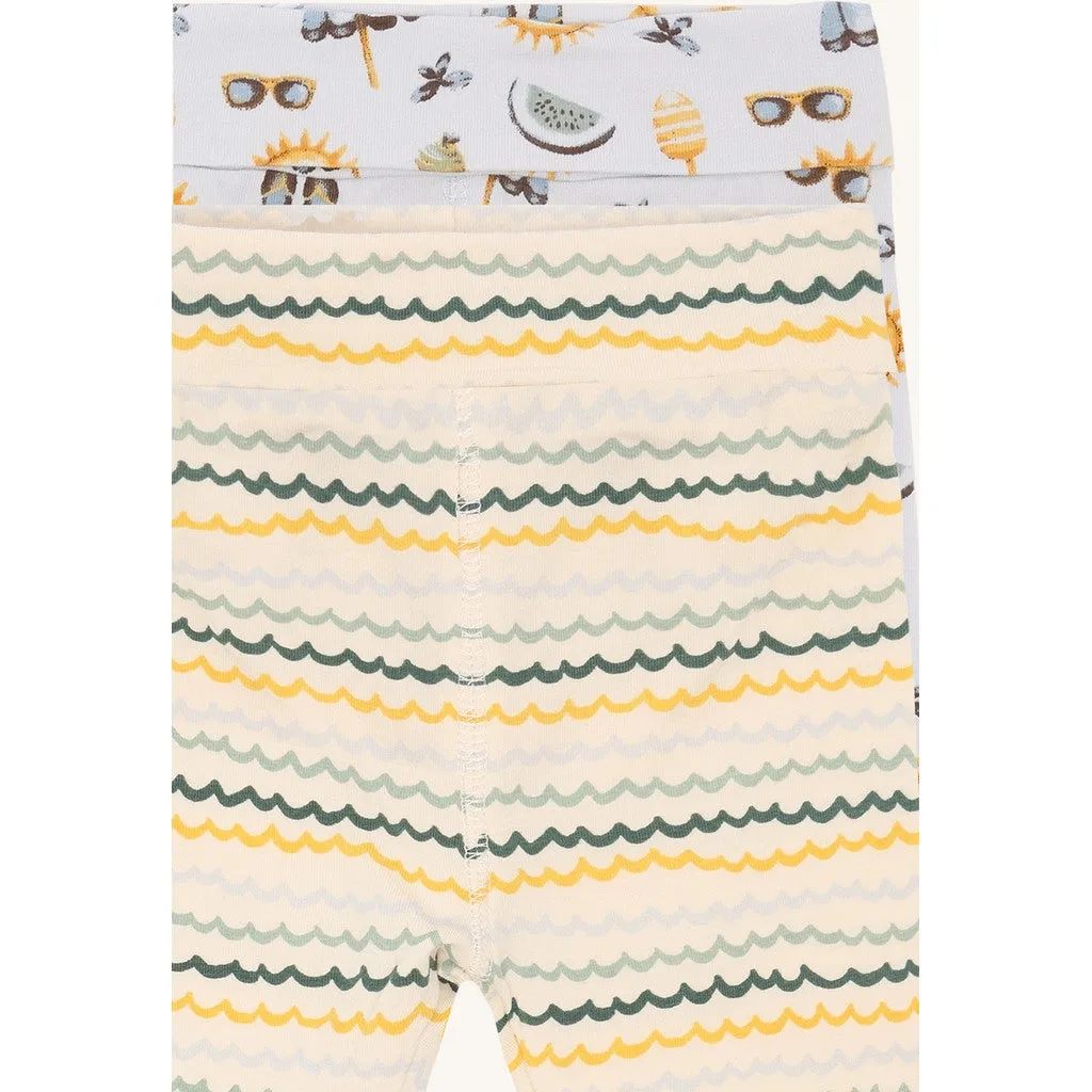 Hust & Claire Luca leggings 2-pak A Bit Blue bomuld