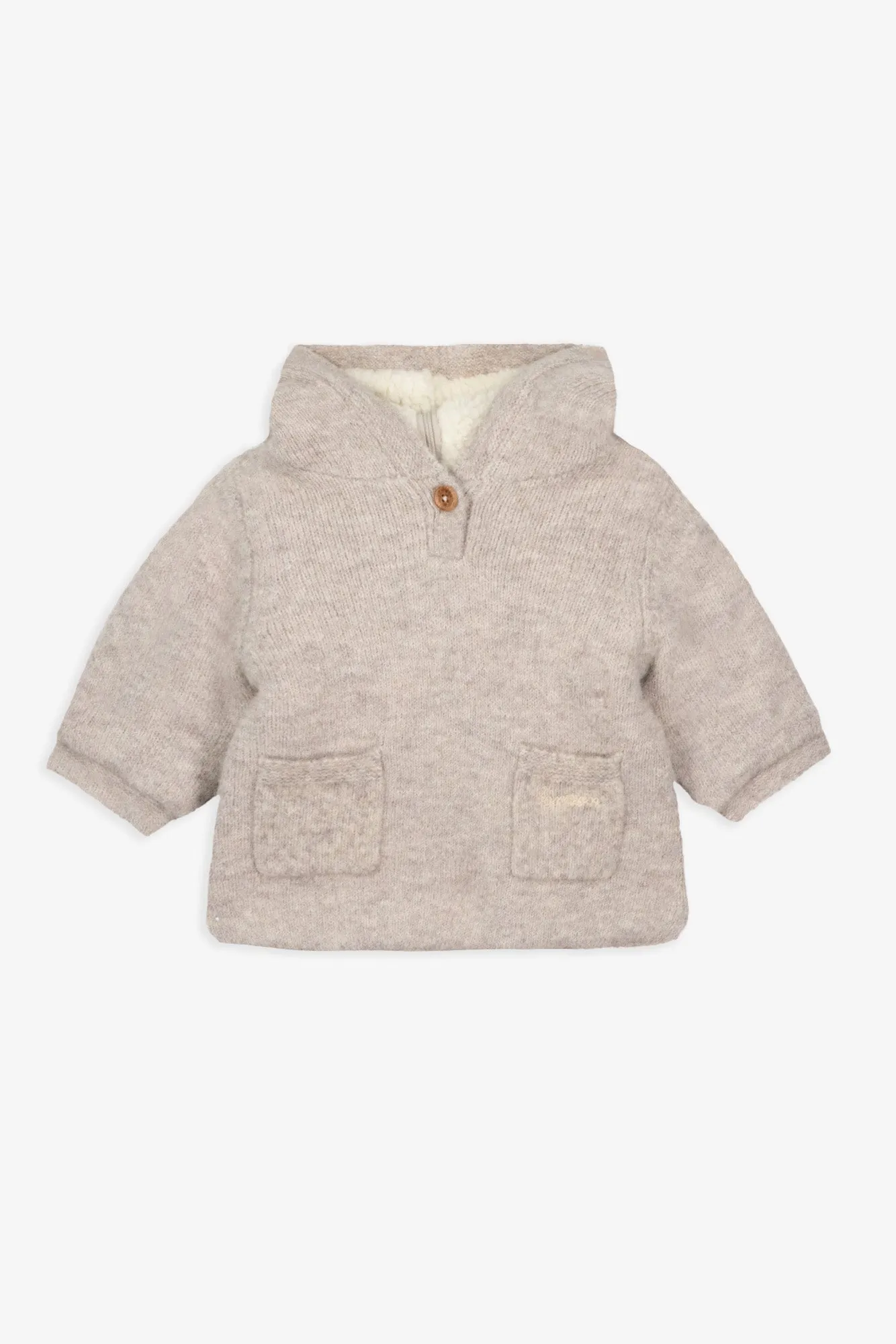 Bonton Pastille Beige Corgi Sherpa poncho baby
