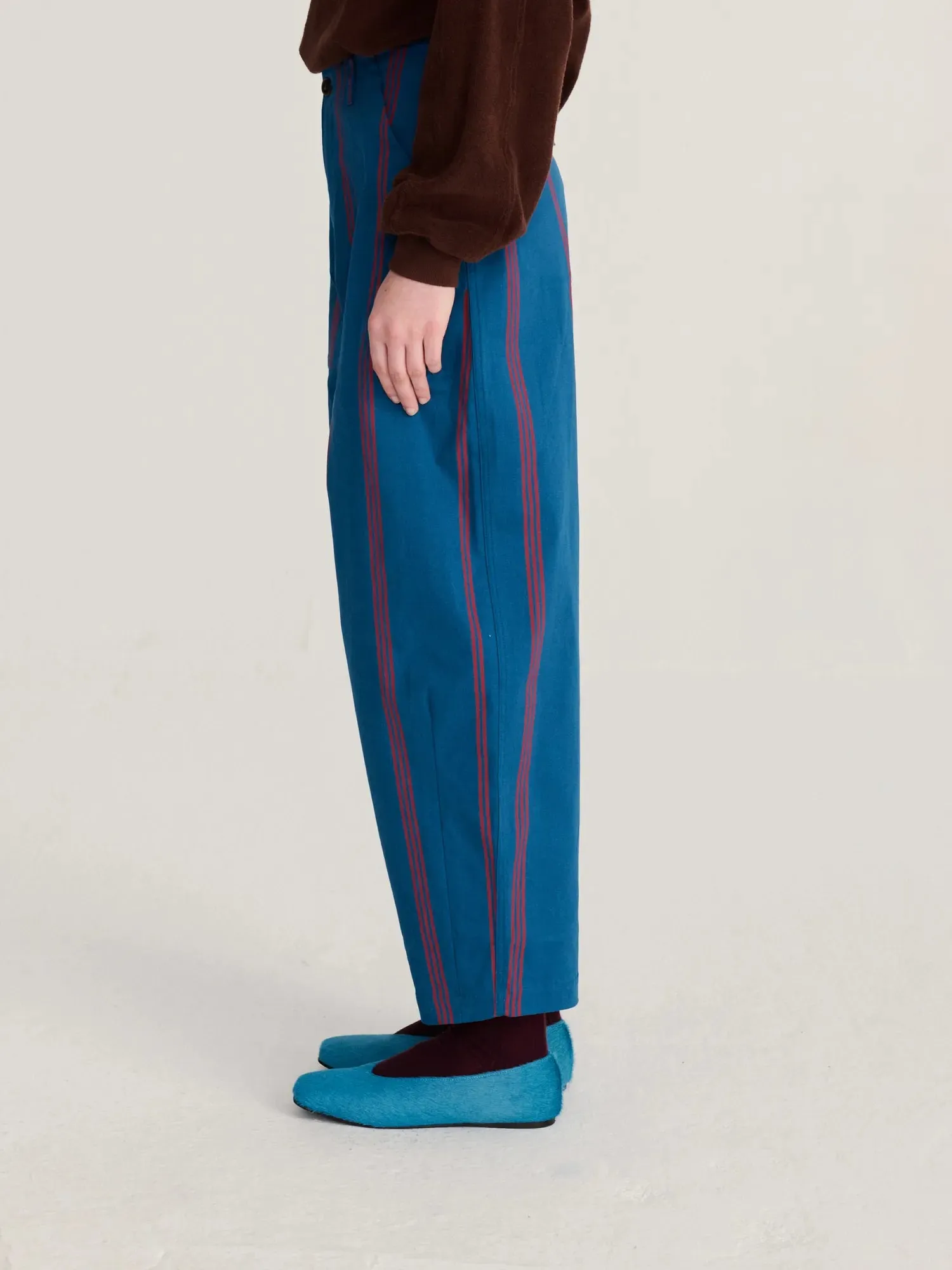 Bobo Choses Triple Stripes barrel bukser S blå