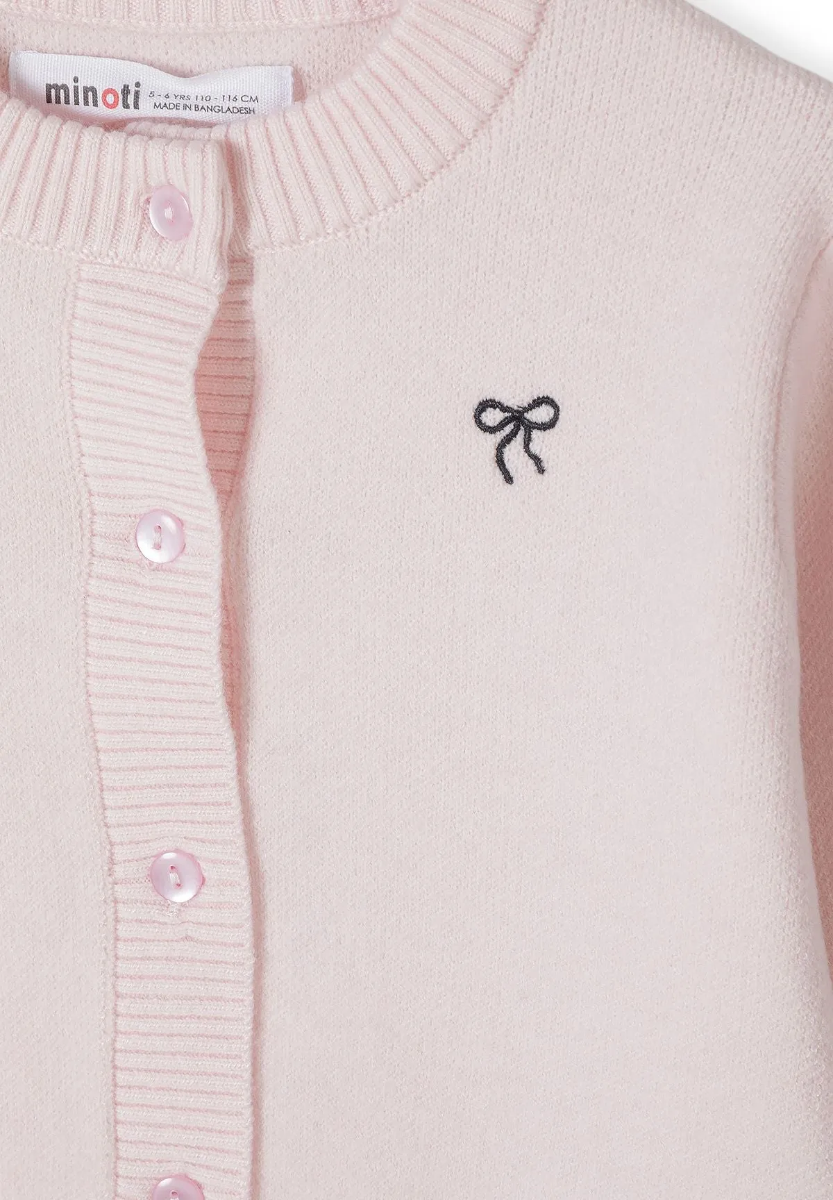 Minoti 45688 cardigan lyserød sløjfe pige