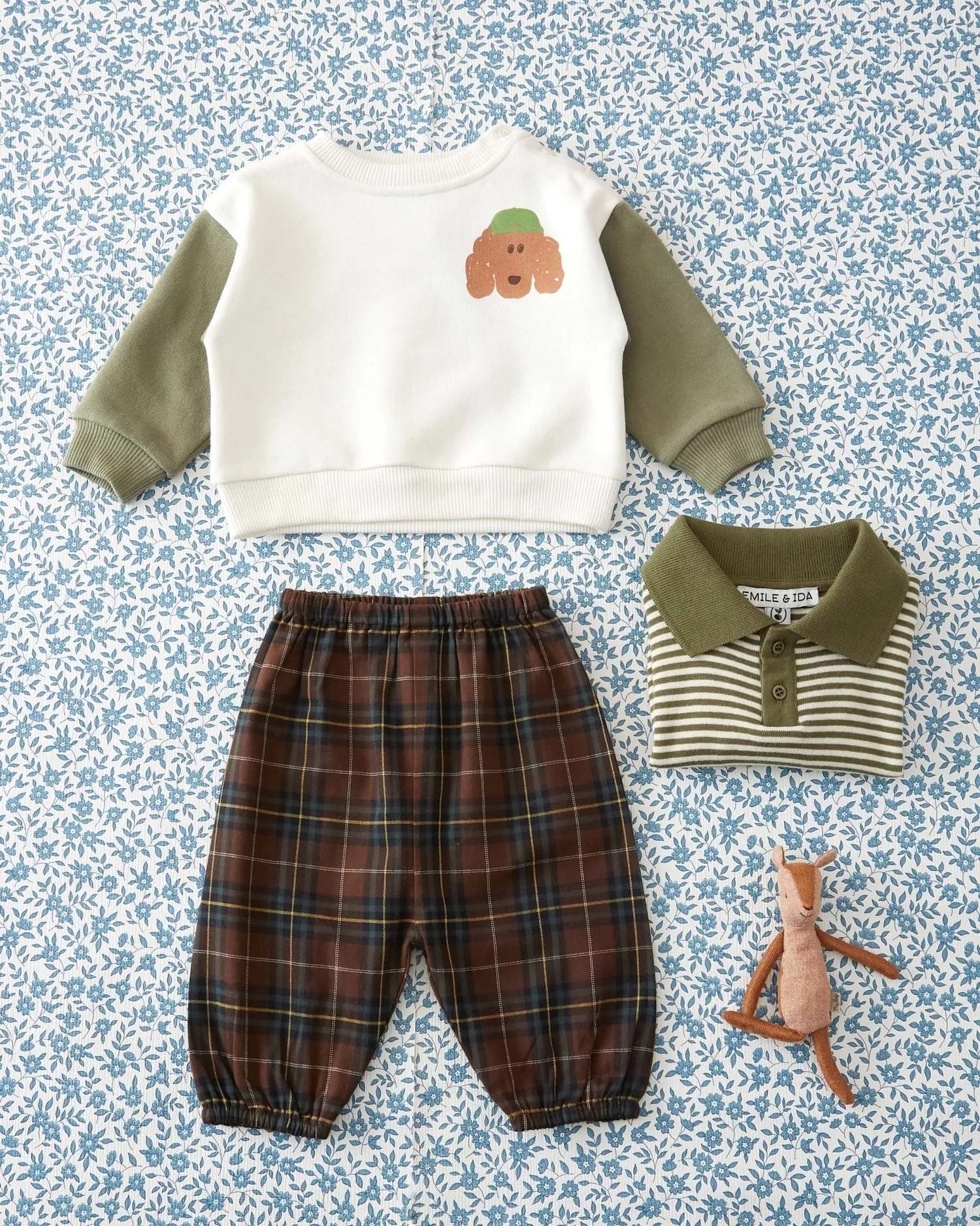 Emile et Ida Chien sweatshirt tofarvet bomuld