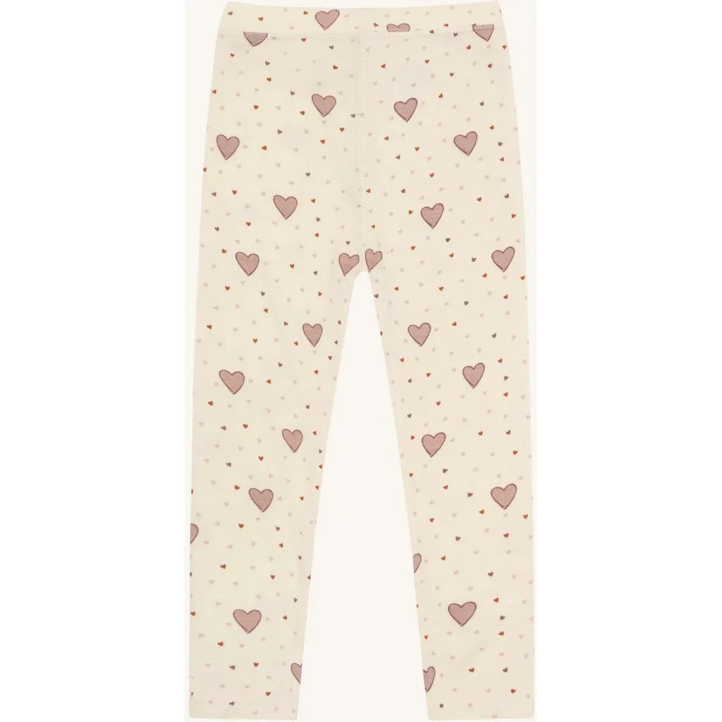 Hust & Claire Laki Hearts leggings Off White uld-bambus