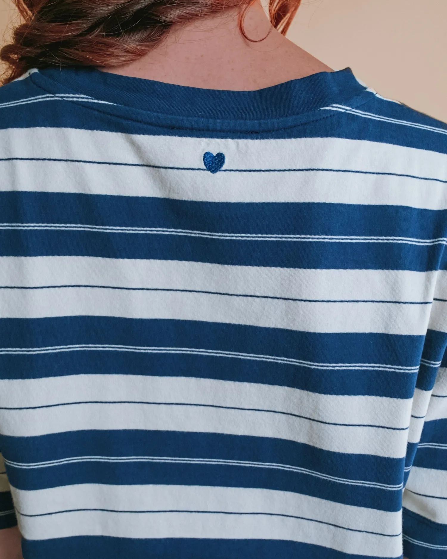 Emile et Ida Eddy t-shirt oversize blå stribet øko