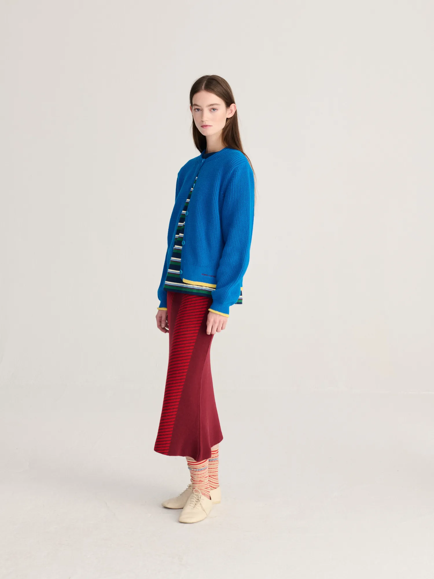 Bobo Choses All About Monsters Jacquard strik nederdel bordeaux str. S