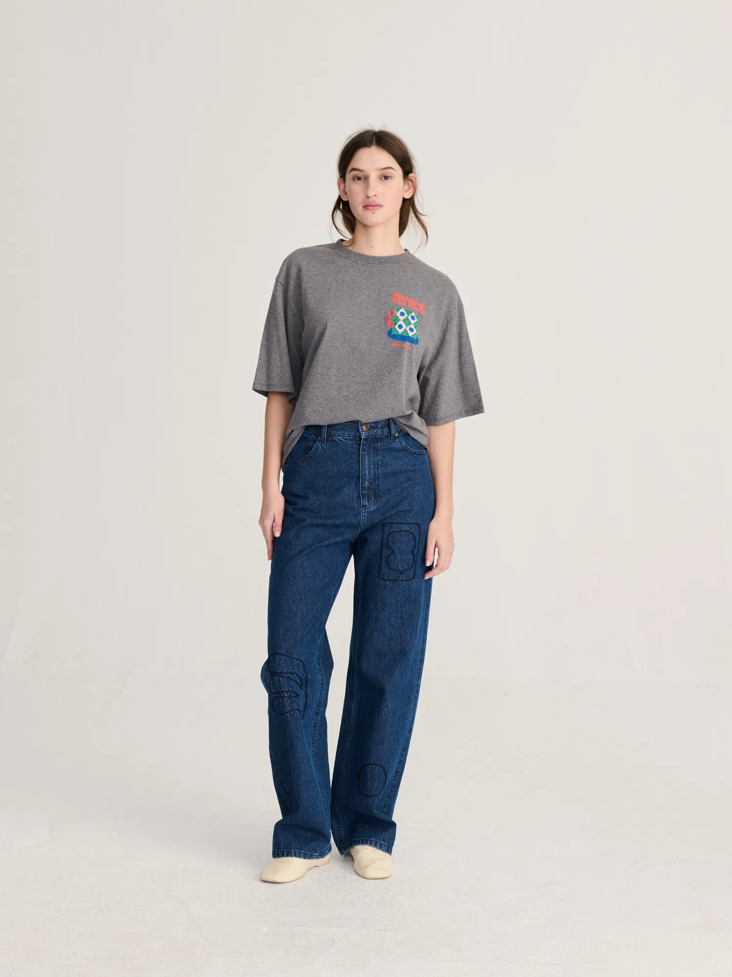 Bobo Choses Monster Mug boxy T-shirt XS grå