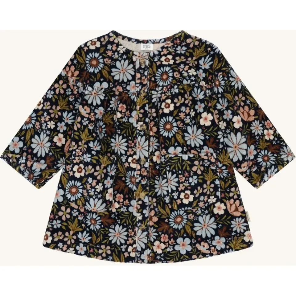 Hust & Claire HCKaroline Winter Flora kjole Light Blue