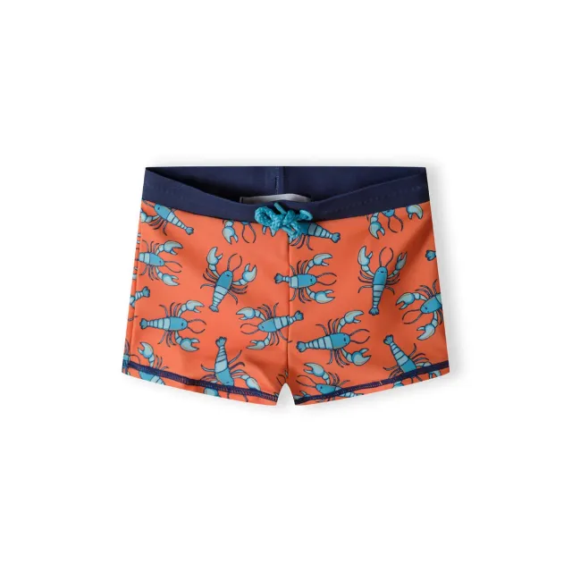 Minoti 42121 badeshorts til drenge orange med hummer